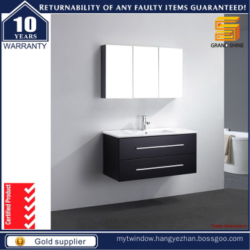 Simple Design Black Lacquer Bathroom Cabinet Unit